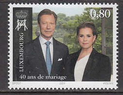 2021 Luxembourg Wedding Anniversary Royalty Complete Set Of 1 MNH @ BELOW Face Value - Unused Stamps