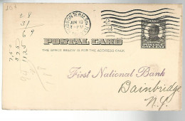 52942 ) USA Postal Stationery Hudson Term Stn Postmark 1909 - 1901-20
