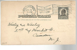 52944 ) USA Postal Stationery Philadelphia Postmark 1910 - 1901-20