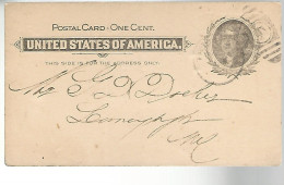 52965 ) USA Postal Stationery Troy Postmark Duplex 1901 - 1901-20