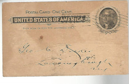 52966 ) USA Postal Stationery New York Postmark - ...-1900
