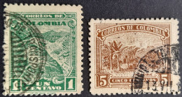 Colombie Colombia 1935 Industrie Agriculture Mine Café Coffee Signature LIT NACIONAL BOGOTA Yvert 294 296 O Used - Usines & Industries
