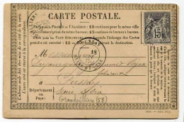 !!! CARTE PRECURSEUR TYPE SAGE CACHET DE GRANVILLIERS (OISE) 1877 - Cartes Précurseurs