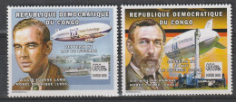 R.D.du CONGO - N°1569/70 ** (2002) Prix Nobel Et Zeppelin - Mint/hinged