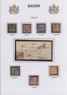 Baden - Marken Und Briefe: 1851/1868, Sammlung Ex Mi.-Nr.1-25 Auf Blättern Mit I - Autres & Non Classés