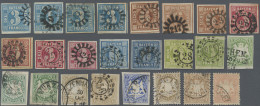 Bayern - Marken Und Briefe: 1850/1870 (ca.), Gestempeltes Lot Mit 24 Marken Der - Otros & Sin Clasificación