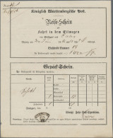 Württemberg - Marken Und Briefe: 1826/1881, Kl. Sammlung Mit 14 Belegen, Dabei 2 - Other & Unclassified