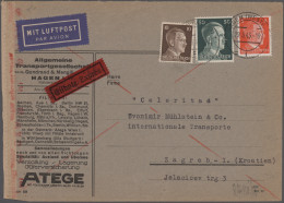 Deutsches Reich: 1930/1944, Destination JUGOSLAWIEN/SERBIEN/KROATIEN, Sammlungsp - Collections