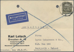 Deutsches Reich: 1930/1937, Destination ISLAND, Lot Von Vier Bedarfskarten, Zwei - Sammlungen