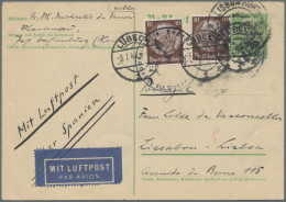 Deutsches Reich: 1937/1943, Destination PORTUGAL, Sammlungspartie Von Neun Brief - Collections