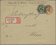 Deutsches Reich - Krone / Adler: 1890, Fünf Postaufträge Nach Wien, Teils Etwas - Colecciones