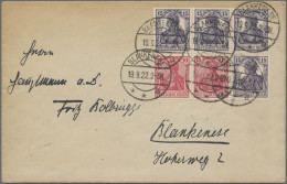 Deutsches Reich - Zusammendrucke: 1912/1922, Partie Von Elf Briefen Mit Germania - Se-Tenant