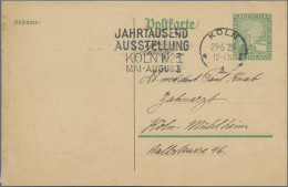 Deutsches Reich - Ganzsachen: 1925/1928, Rheinlandfeier, Karte 5 Pfg. Grün, Part - Autres & Non Classés