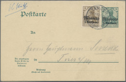 Deutsche Post In Marokko - Ganzsachen: 1900/1911, Partie Von 16 Gebrauchten Ganz - Maroc (bureaux)