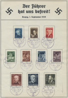 Danzig: 1939/1940, 6 Erinnerungsblätter Und 1 Brief, Dabei 3x Schaltersatz 18 We - Sonstige & Ohne Zuordnung