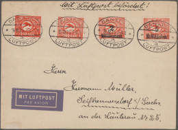 Danzig - Flugpost: 1922/1937, Interessanter Posten Mit 70 Briefen, Karten Und Ga - Otros & Sin Clasificación