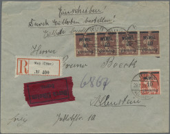 Memel: 1920/1923 (ca.), Interessanter Posten Von 53 Belegen Mit Wert-+Einschreib - Memel (Klaïpeda) 1923