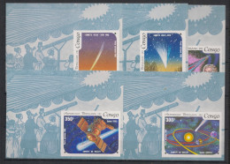 CONGO - 1986 - PA N°YT. 343 à 347 - Halley's Comet - 5 Souvenir Sheets - Neuf Luxe** / MNH / Postfrisch - Mint/hinged