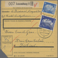 Dt. Besetzung II WK - Luxemburg: 1943, DR Mitläufer 793-795, 796 Auf PAKETKARTEN - Bezetting 1938-45