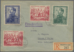DDR: 1949/1958, Partie Von Acht Besseren Belegen, Dabei Debria-Block, Chinesen A - Collections
