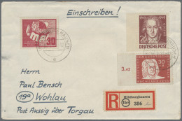 DDR: 1950/1964, Partie Von 27 Briefen Und Karten Mit Interessanten Frankaturen D - Colecciones