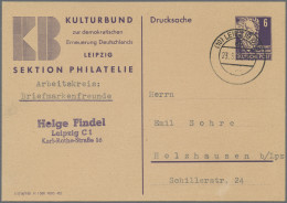 DDR - Privatganzsachen: 1951/1952, Privatganzsachenkarte 6 Pfg. Hauptmann (PP1), - Otros & Sin Clasificación