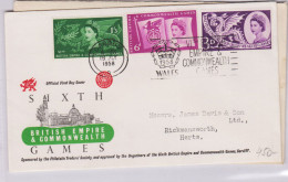 GRAN BRETAGNA 1957 E 1958 GIUBILEO + BRITISH EMPIRE SU BUSTA FDC  - 1952-1971 Pre-Decimal Issues