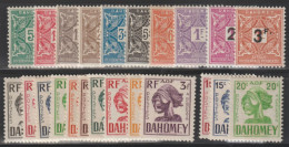 DAHOMEY - 1914/1943 - TAXE - SERIES COMPLETES ! YVERT N°9/31 * MH CHARNIERE CORRECTE ! - COTE = 40 EUR. - - Ungebraucht