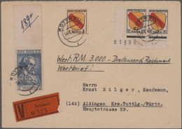 Französische Zone: 1946/1948, WERTBRIEFE, Nette Kl. Sammlung Von 13 Wertbriefen - Other & Unclassified