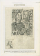Saarland (1947/56): 1947, 10 Kopien Von Nicht Ausgeführten Entwürfen Von Decaris - Unused Stamps