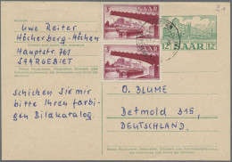 Saarland (1947/56): 1947/1958, Nette Partie Von 31 Briefen Und Karten, Dabei Att - Cartas & Documentos