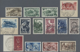 Saarland (1947/56): 1949/1953, Kleiner Gestempelter Posten, Dabei Jugendherbergs - Usati