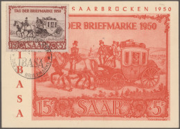 Saarland (1947/56): 1950/1956, Zusammenstellung Mit Neun Sonderkarten Je Mit Iba - Cartas & Documentos
