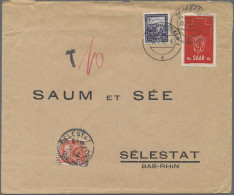 Saarland (1947/56): 1950/1958, Partie Von 38 Bedarfsbriefen Aus Firmenkorrespond - Covers & Documents