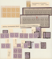 Bizone: 1945, AM-Post Amerikanischer Druck PLATTENFEHLER/FELDMERKMALE, Meist Pos - Altri & Non Classificati