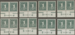 Bundesrepublik Deutschland: 1955, 1 Pf Ziffer In Waagerechten Bogenunterrandpaar - Collections