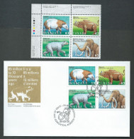 Canada # 1532a - U.L. Pl. Bl. MNH + FDC - Prehistoric Life In Canada - 4 - Hojas Bloque