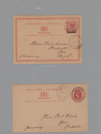 Bahamas - Postal Stationery: 1893/1925, Assortment Of Nine Used Stationeries (si - Other & Unclassified