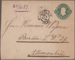 Brazil - Postal Stationery: 1883/1908, Lot Of Six (mainly Uprated) Stationeries, - Enteros Postales