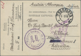 Russia: 1910/1916, Siberia, Four Entires: Registered Stampless District Cover TO - Brieven En Documenten