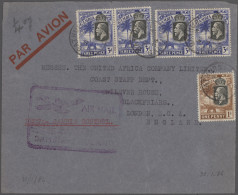 The Gambia: 1934/1936, Assortment Of 18 Flight Covers With Related Flight Cachet - Gambie (1965-...)