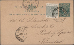 Grenada - Postal Stationery: 1891/1914, Lot Of Eight Used Stationery Cards, One - Granada (...-1974)