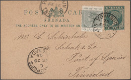 Grenada - Postal Stationery: 1891/1914, Lot Of Eight Used Stationery Cards, One - Grenada (...-1974)
