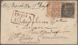 India: 1860/1960 (ca.), Balance Of Apprx. 360 Covers/cards/stationeries, Varied - 1882-1901 Imperium