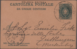 Italian Eritrea - Postal Stationery: 1893/1905 Four Postal Stationery Cards And - Eritrea