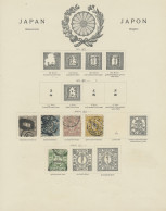 Japan: 1872/1934, Collection Of Mostly Used On Old Pages, With Solid Cherry Blos - Other & Unclassified