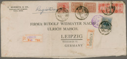 Japan: 1876/1935, Part Of 1921/22 Morimiya&Co. Correspondence To Leipzig/Germany - Autres & Non Classés