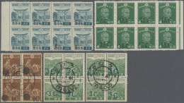 Japanese Occupation WWII: 1942, 5 R./30 Sen, A Left Margin Block Of 8 (4x2), Unu - Myanmar (Burma 1948-...)