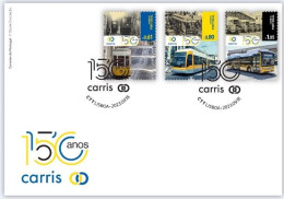 Portugal & FDC CARRIS, 150 Years Of Public Transport In Lisbon 2023 (687688) - Autres (Terre)