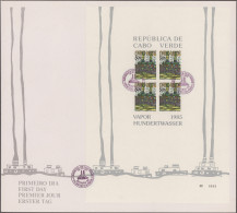 Cap Verde: 1985, Hundertwasser Souvenir Sheets With Consistent Number "6605", Ea - Cap Vert